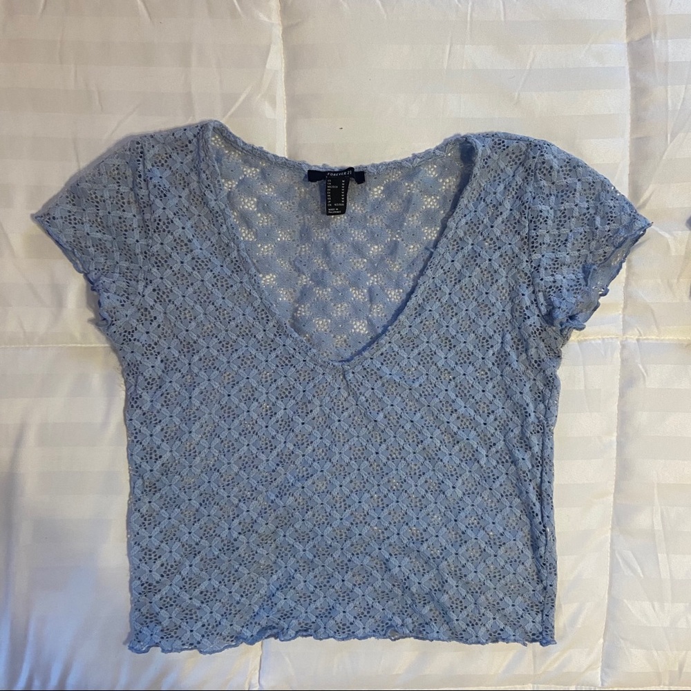 Blue cropped top